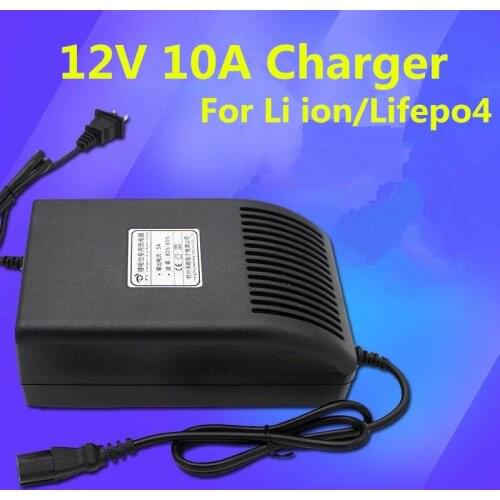 12V 10A fast Charger 12.6V 16.8v li-ion 14.6V lifepo4 Smart Charger for lithium lifepo4 scooter Solar boat golf car battery