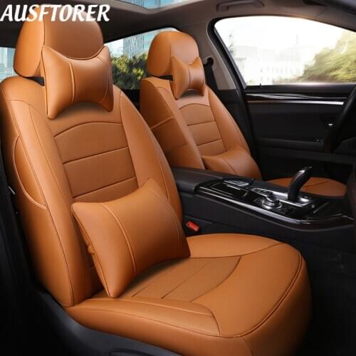 AUSFTORER Custom Cowhide Auto Seat Covers for BMW Z4 e85 e89 2007-2013 Genuine Leather Car Seat Cover Cushion Accessories 8PCS