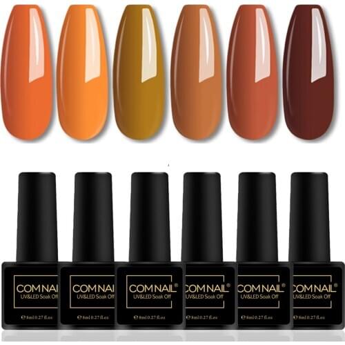 Comnail Gel Nail Polish 6Pcs/Set Soak Off UV LED Gel Varnish Suitable for All Seasons Long Lasting Gel Lacquer for Nail Manicure