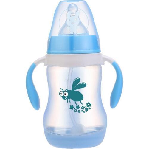 Baby Feeding Bottles Cups Kids Water Milk Bottle Soft Mouth Duckbill Sippy Infant Drink Training Feeding Bottle 240/300ml PP