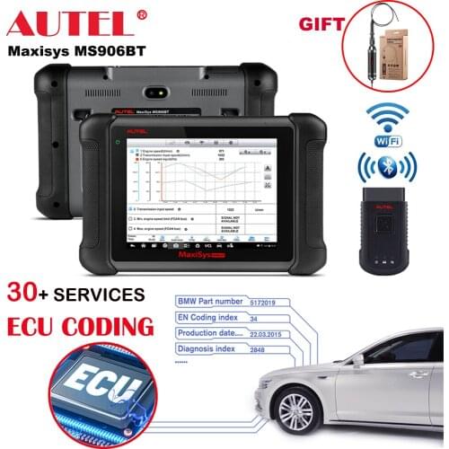 Autel Maxisys MS906BT ECU Coding Tablet Scanner Auto Diagnostic Tool OBD2 Scan All System Diagnostics 31 Services Active Test