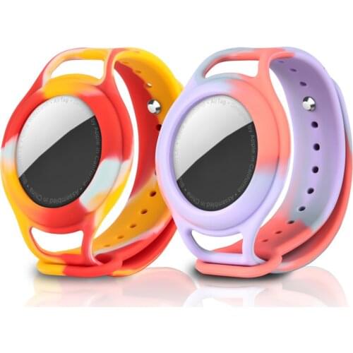 For Apple AirTag Kids Soft Silicone Strap Watchband Anti-lost Protective Sleeve For Apple AirTags Air Tag Tracking Locator Case