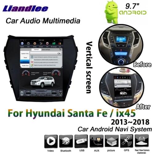 For Hyundai Santa Fe/IX45 2013-2016 2017 2018 Android Multimedia System Radio Car Vertical Screen Mirror link GPS Navigation