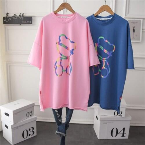Plus Size Women Short Sleeve Oversized Tee Tunic Tops 2021 Fashion Crewneck Graphic Tees Cartoon Printed Casual Cotton T Shirt