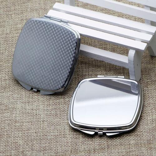 VANTAS Square Copmact Mirror Blank Silver Makeup Pocket Mirror Can be Personalized Any Image or Text #18440-1