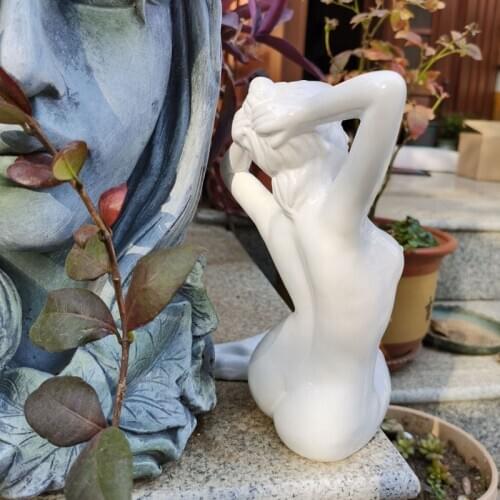 Ceramics Body Art Design Vases Nude Girl Sculpture Crafts Home Decoration Accessories Living Room Flower Arrangement container