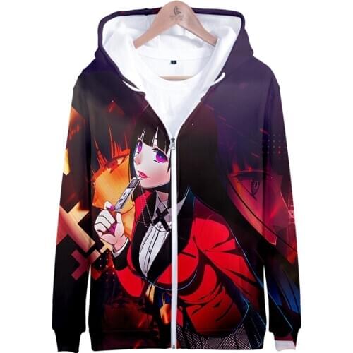 Anime Kakegurui Cosplay Costume 3D Hoodie Sweatshirt Jabami Yumeko Cosplay Jacket Igarashi Sayaka Casual Boys/Girls Clothes