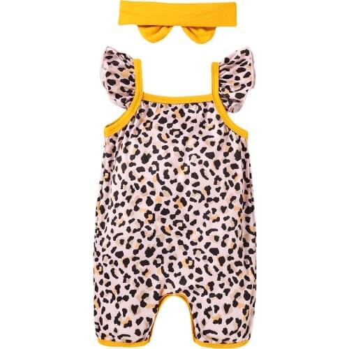 Ma&Baby 0-18M Summer Newborn Infant Baby Girls Rompers Leopard Print Jumpsuit Playsuit Clothes DD43