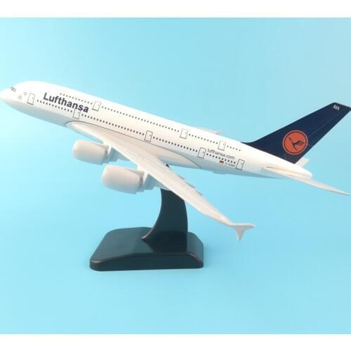 20CM AIR PASSENGER PLANE A380 LUFTHANSA METAL ALLOY MODEL PLANE AIRCRAFT MODEL TOY AIRPLANE COLLECTION DESK TOY BIRTHDAY GIFT