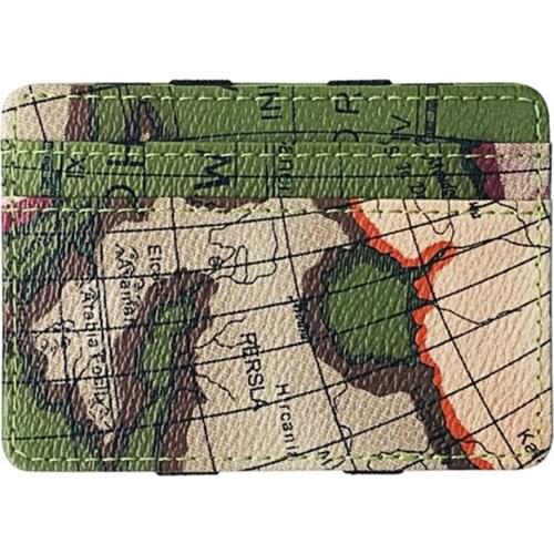 Fashion Neutral Map Pattern Short Wallet Coin Purse Card Holders Handbag Clutch Creative Gift Passport Cover Wallet Quality