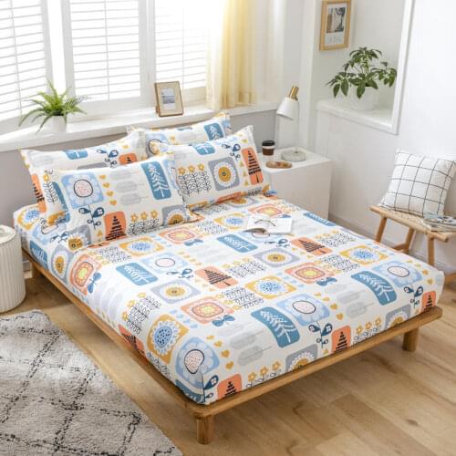 Cartoon Pattern Mattress Fitted Bed Sheet Cover for Bed Extra Soft Brushed Microfiber Bedding Lightweight Bedspread Home Decor