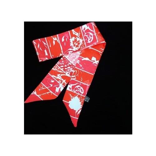 85*5cm New Style Printing Tie Bag Handle Small Ribbon Womens Twill All-match Fashion Neckerchief Silk Scarf Scarf