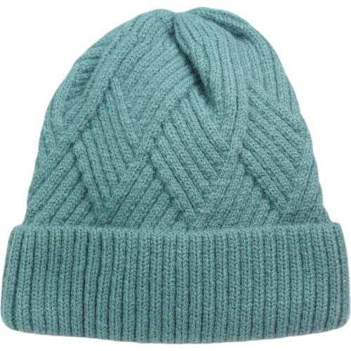 Very Stretchy Plain Stripe Beanie Womens Knit Hats Soft Winter Skully Cap Warm Gorros de Wool Beige Blue Black Green