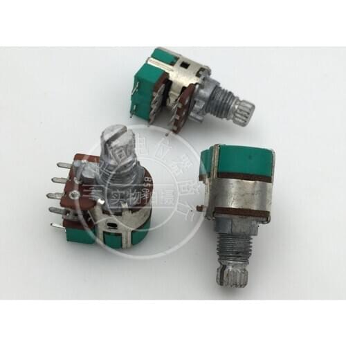 Original new 100% 125G double potentiometer with switch B50K handle length 10mm fancy shaft (SWITCH)