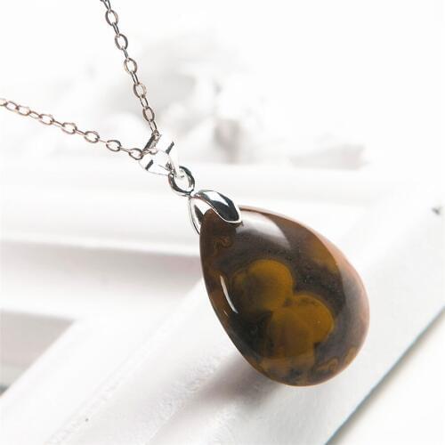 Genuine Natural Warring States Gem Stone Necklace Water Drop Bead Fashion Pendant Jewelry Making 25*20*8mm Trendy Stone Necklace