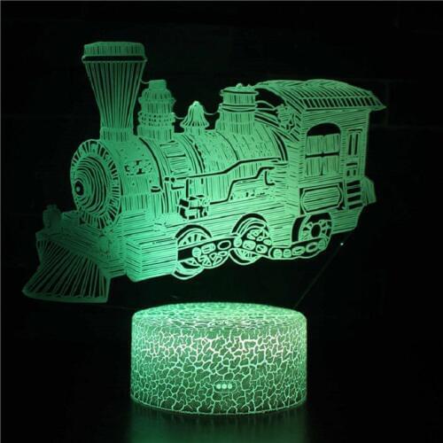 Train 7 color 3D night light Childrens room decoration Factory Usb Led Light Wholesale Price Kids Room Kids Lights Lamps
