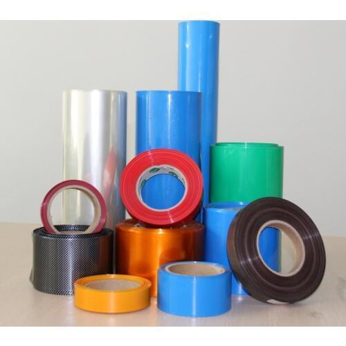 Flattening width 380mm transparent black blue white many color pvc heat shrink tube cartridge battery crust 1pcs