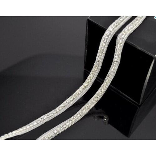 SS18 Stone 1 Yard Single Row Sew on Iron On Hotfix Rhinestone Trim Chain for Clothing