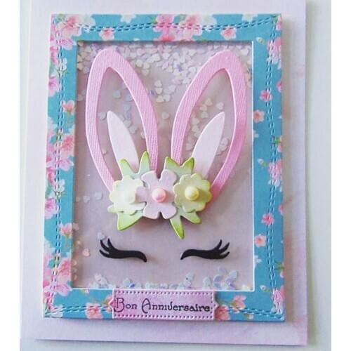 Bunny Cutting Embossing Die Hand-made Birthday Card Embellishment Paper Piecing Die Cut Ladies Greeting Cards