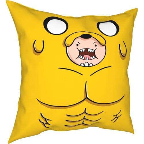 Adventure Time Jake Suit Pillowcase Printed Fabric Cushion Cover Decorations Pillow Case Cover Seater Square 45X45cm