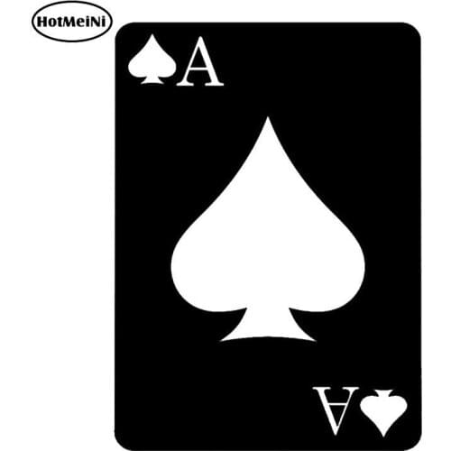HotMeiNi 10cm*14cm Art Spades Gambling Poker Ace Icon Card Cartoon Vinyl Car Sticker Black/Silver