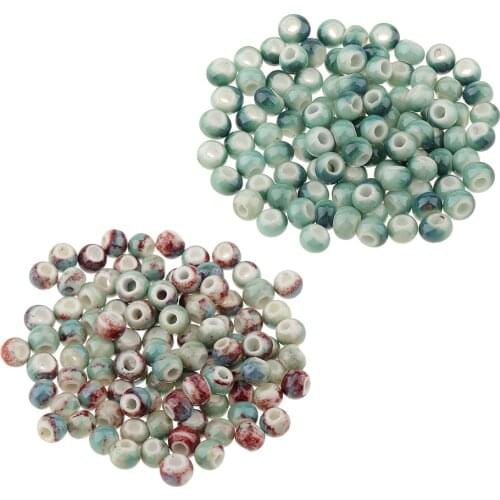 200 Vintage Colors 6mm Loose Ceramic Beads Charms for Jewelry Making Color