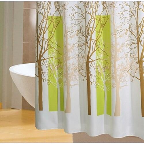 Happy Tree Polyester Yellow Tree Waterproof Shower Curtain Thicken Fabric Bathroom Curtain White Bath Curtain Size 180x180cm