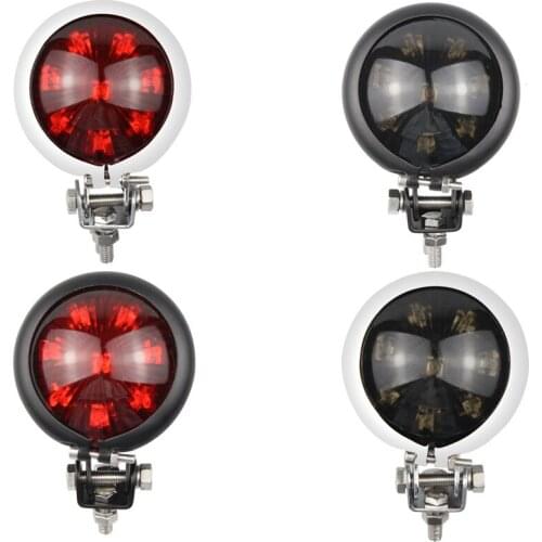 Motorcycle Tail Light Red LED Cafe Racer Style Stop Tail Light Motorbike Brake Rear Lamp Taillight for Chopper for Bobber 12V