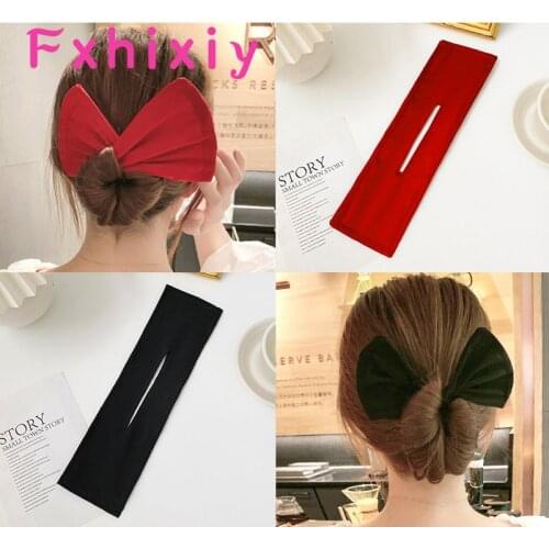 Hotest Fashion Women Girls Bow Deft Bun Hair Bands Braiding Tool Summer Headband Print Hairpin Twist Braider Hair Accessories