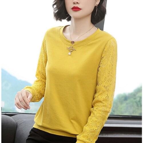 Women Spring Summer Style Pullover Shirts Tops Lady Casual Long Sleeve O-Neck Solid color Loose Style T-shirts Tops ZZ0082