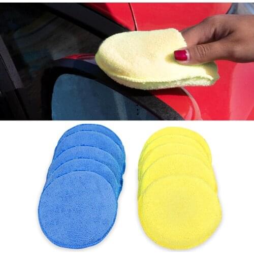 100% Brand New Blue+Yellow Sponge 10 PCS Applicator Pads Microfiber Car Polishing Waxing Sponge