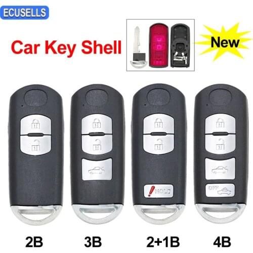2/3/2+1/4 Buton Smart Remote Car Key Shell Case Red Hold for Mazda 3 6 CX-3 CX-5 Axela Atenza With Emergency Key Blade