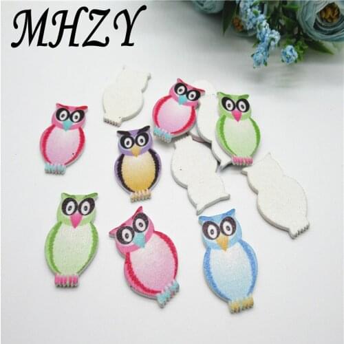 20PCS 32mm mix color Wooden Painted Cartoon owl Decorative Crafts Scrapbooking DIY Sewing Kid Clothes Carfts C38