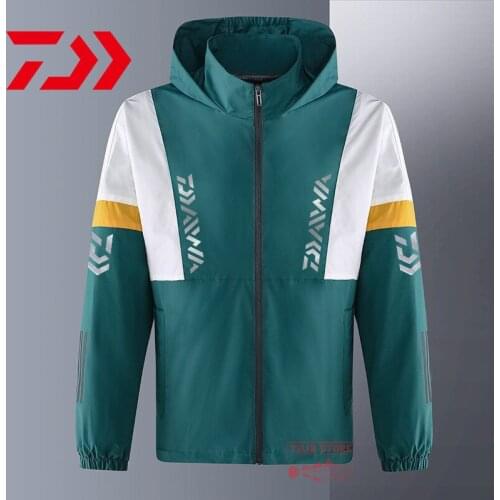 2021Daiwa Outdoor Breathable Hiking Camping Sport Fishing Jacket Daiwa Mens Spring Autumn Waterproof Windproof Fishing Clothing