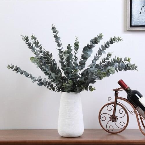 3/5/9 PCS Eucalyptus Leaves Artificial Plants Real Touch Family Garden Wedding Decoration Christmas Home Room Decor Green Plant