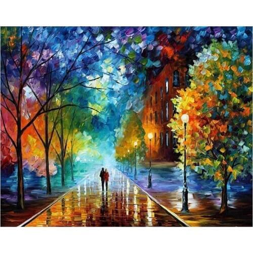 5D DIY Full Round Diamond Painting Landscape Lover 3D Cross Stitch Diamond Embroidery Diamond Mosaic Handmade Home Decoration