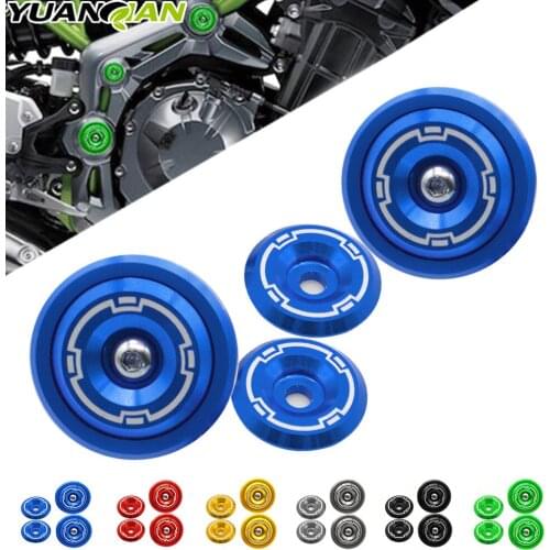 Motorcycle Accessories CNC Aluminum Frame Hole Cover Frame Hole Cap Cover Plug Bolt Screw Cover For Kawasaki z900 z 900 2017-18