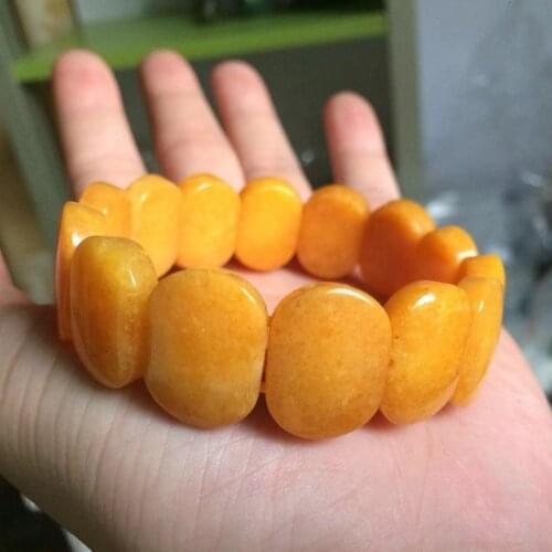 Natural yellow jades stone beads bracelet natural gem stone bangle fine jewelry for woman for gift wholesale