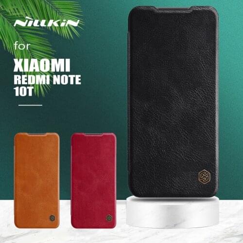 For Xiaomi Redmi Note 10T 5G Case Nillkin Qin Luxury Flip Leather Case Card Slot Back Cover for Xiaomi Redmi Note 10T 4G Case