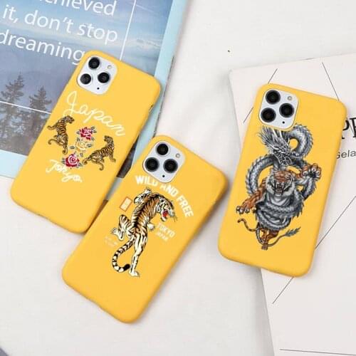 Richmond finch japan tiger Phone Case For iphone 12 11 Pro Max Mini XS 8 7 6 6S Plus X SE 2020 XR Candy yellow Silicone cover