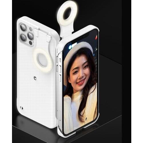Light Up Phone Case For iPhone 12 Pro Max Cover LED Flashlight Makeup Selfie Ring Light Beauty Case For iPhone 12 Pro iphone12