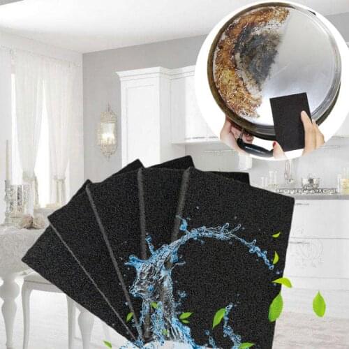 Black Sponge Eraser Rust Remover Brush Dish Pot Cleaning Brush Sponge Emery Descaling Clean Gadgets Rub Pot Kitchen Accessories
