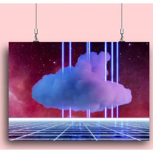 Home Decor Canvas Wall Art Painting Abstract Cloud Pictures Printing Lines Modular Synthwave Artwork Poster For Living Room