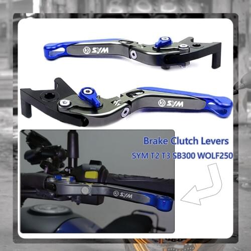 For SYM T2 T3 SB300 WOLF250 T2 T3 SB 300 WOLF 250 Motorcycle CNC Folding Extendable Adjustable Clutch Brake Levers
