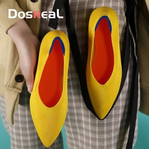 Dosreal Spring Pointed Toe Women Flats Loafers Simple Style Females Loafers Casual Shoes Ladies Breathable Outdoor Walking Shoes