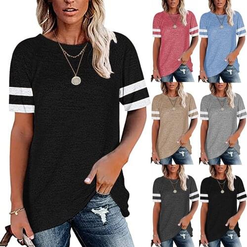 INITIALDREAM Solid Color Casual Women T-shirt O-Neck Loose Cotton Tops 2021 New Summer Fashion Woman Tees t shirts