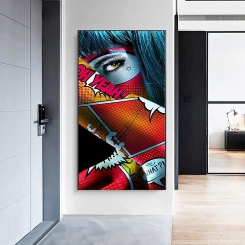 Graffiti Fashion Beauty Lollipop Portrait Oil Painting Art Poster Modern Living Room Bedroom Furniture Decoration Wall Painting