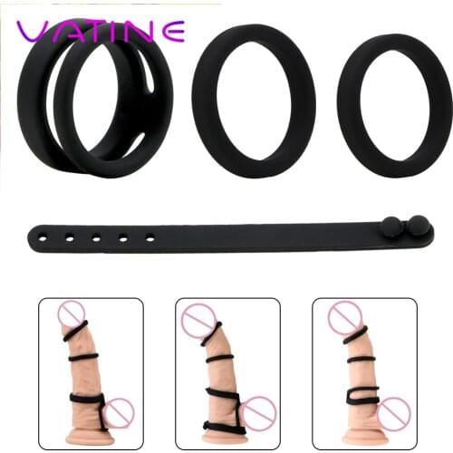 VATINE Penis Ring Cock Rings Penis Enlargement Chastity Cage Delay Ejaculation Male Masturbation Silicone Sex Toys for Man