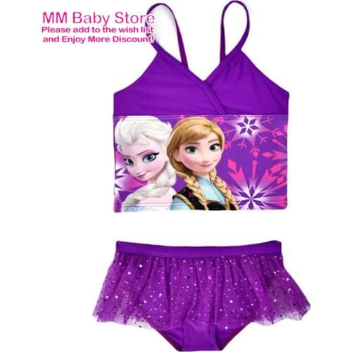Baby Little Girls Swimwear For Children 2-10Year Toddler Frozen Bikini Elsa Princess Swimsuit One Piece Kid Bathing Suit Teenage