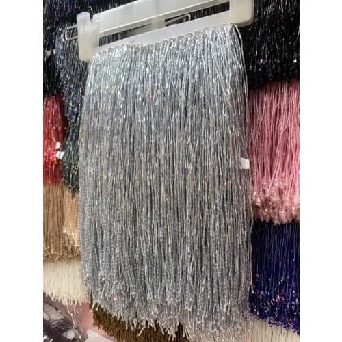 30cm top selling 5 yards beaded tassel fringe SYJ-9624 beads tube for dress decoration